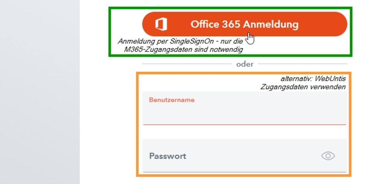 Anmeldung in WebUntis